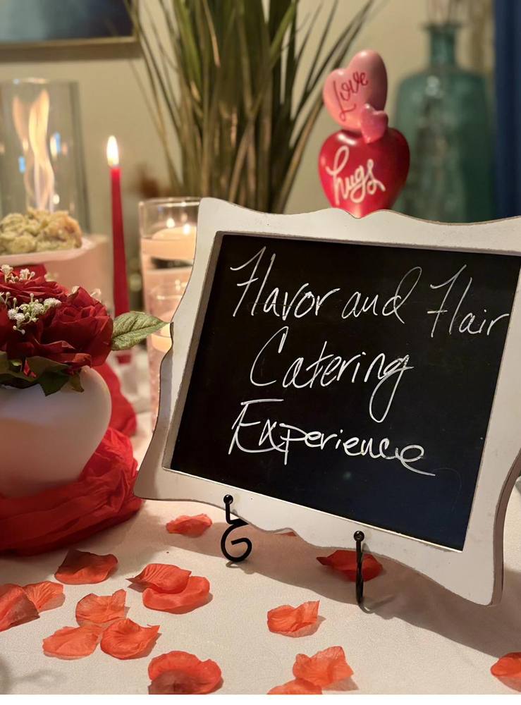 Flavor and Flair Catering Experience branding display