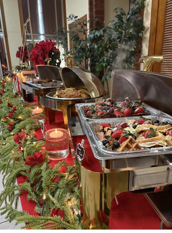 Flavor and Flair Catering holiday spread with seasonal appetizers and elegant presentation
